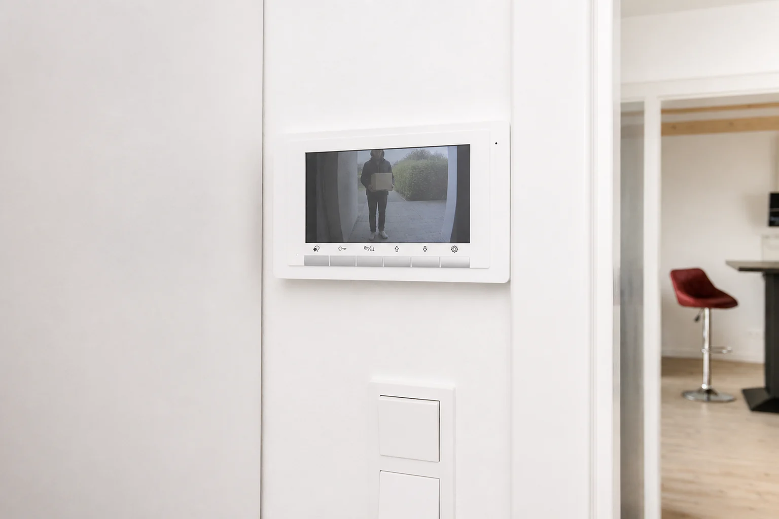 Video-Freisprecheinrichtung am Hauseingang eines SecondHome Apartments in Dortmund